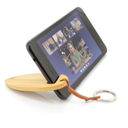 Porte-clés en bambou avec support pour smartphone - Saint-Cirgues-la-Loutre