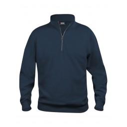 Sweatshirt col zip - Unisexe - 65% ppolyester et 35% coton - Col montant - CLIQUE  - Personnalisable en petites quantités