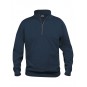 Sweatshirt col zip - Unisexe - 65% ppolyester et 35% coton - Col montant - CLIQUE  - Personnalisable en petites quantités