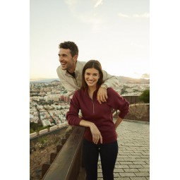 Sweatshirt col zip - Unisexe - 65% ppolyester et 35% coton - Col montant - CLIQUE  - Personnalisable en petites quantités