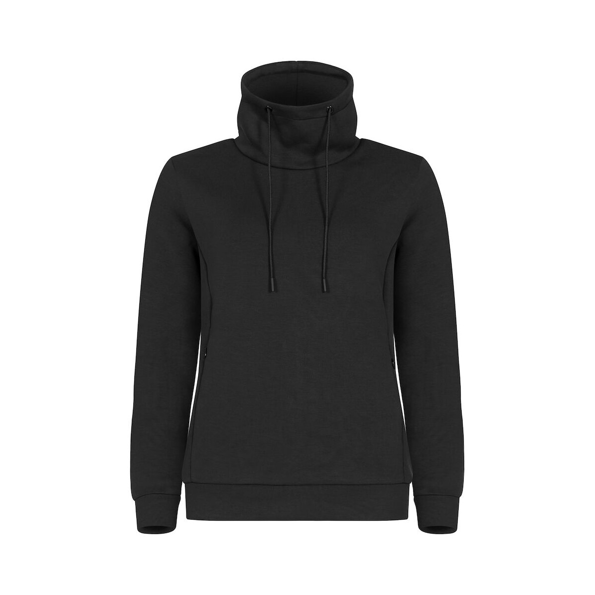 Sweatshirt col haut - Polyester recyclé, viscose et élasthanne - CLIQUE - Couleur noir - Personnalisable en petite quantité