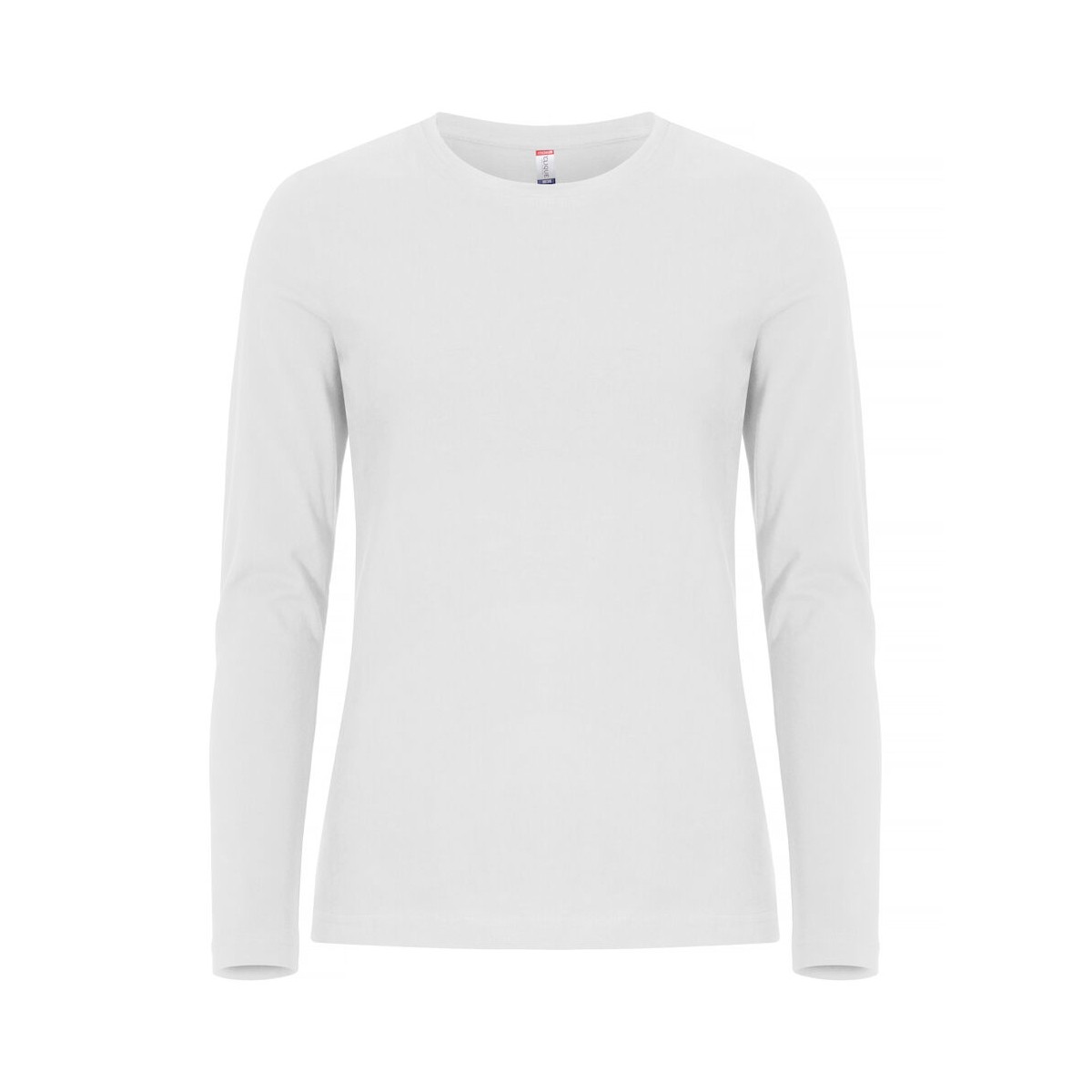 T-shirt manche longues - 100% coton ringspun - Coupe femme- CLIQUE - Couleur blanc - Personnalisable en petite quantité