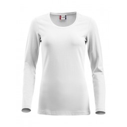 T-shirt Femme - Coupe longue - Manches longues - CLIQUE - Couleur blanc - Personnalisable en petite quantité