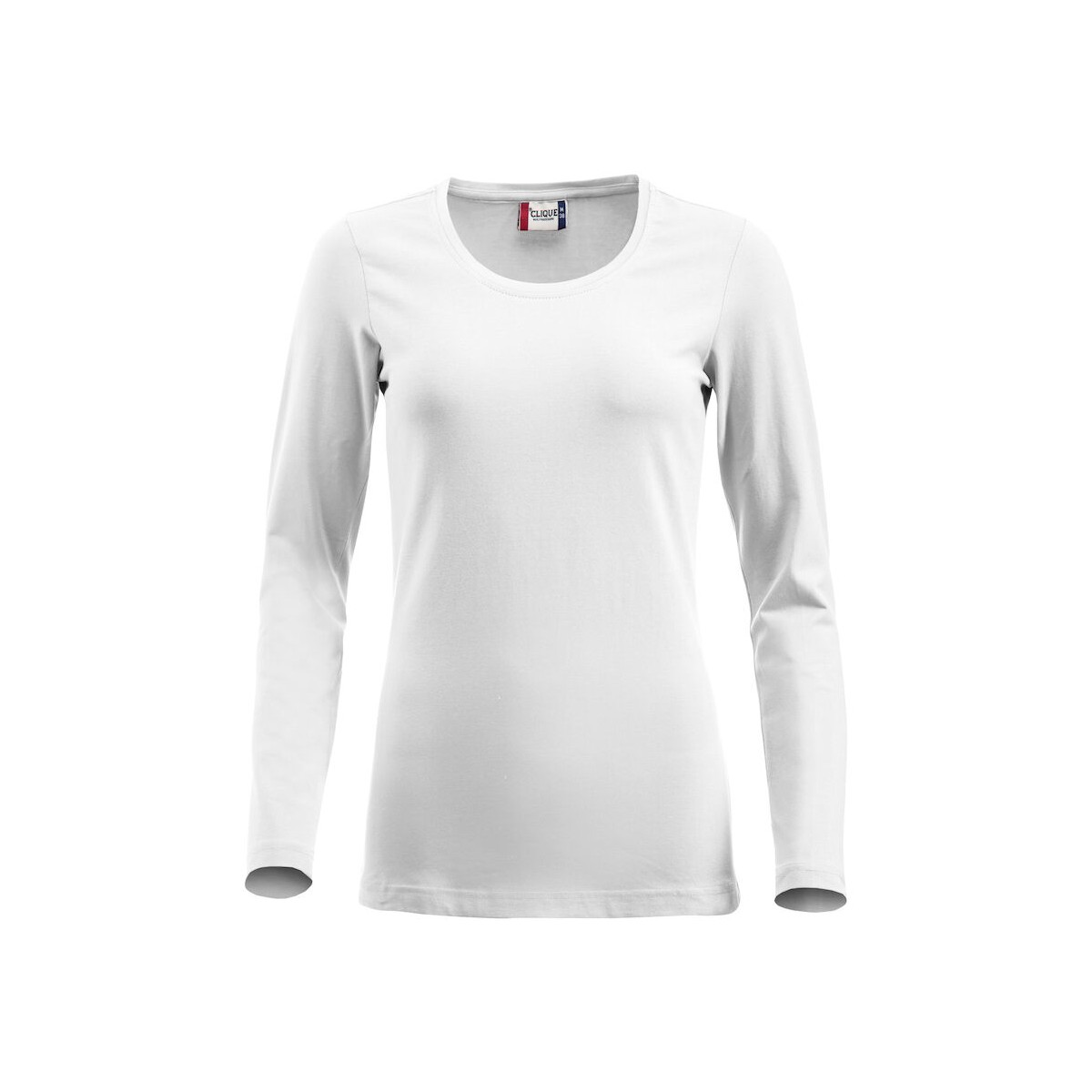 T-shirt Femme - Coupe longue - Manches longues - CLIQUE - Couleur blanc - Personnalisable en petite quantité
