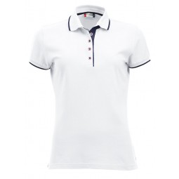 Polo 100% coton - Coupe femme - 190 gr - CLIQUE - Personnalisable en petite quantité - Couleur blanc