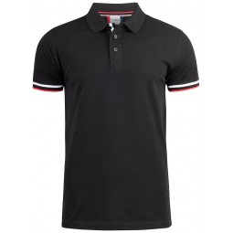 Polo 100% coton peigné - 190g - tricolor - Personnalisable en petite quantité - Couleur noir