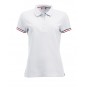 Polo femme - 100% coton peigné - 190g - tricolore - Personnalisable en petite quantité - Couleur blanc