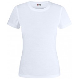 T-shirt 100% polyester touché coton - Coupe femme - Clique - Personnalisable en petite quantité - Couleur blanc