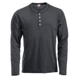 T-shirt manches longues - 100% coton - Col boutonné - CLIQUE - Personnalisable en petite quantité - Couleur multiples