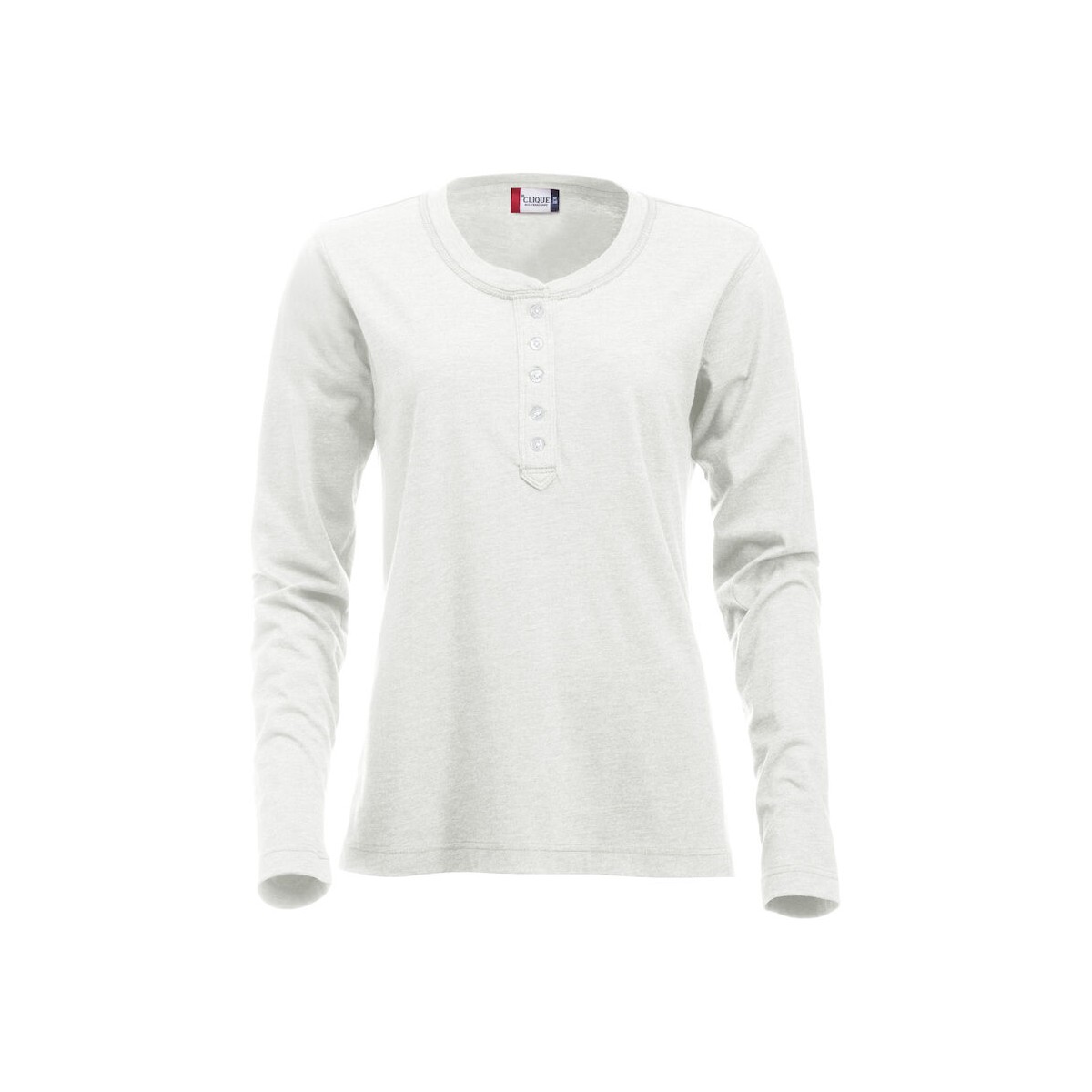 T-shirt manches longues - Coupe femme - 100% coton - Col boutonné -  Personnalisable en petite quantité - Couleur multiples