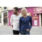 T-shirt manches longues - Coupe femme - 100% coton - Col boutonné -  Personnalisable en petite quantité - Couleur multiples