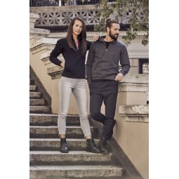 Sweatshirt demi zip mixte - 80% coton et 20% polyester - CLIQUE - Personnalisable en petite quantité - Couleur multiples