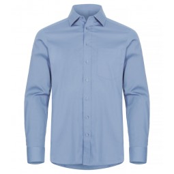 Chemise manches longues - Tissu stretch - Coton - CLIQUE - Personnalisabe en petite quantité - Couleur bleu pâle