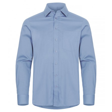 Chemise manches longues - Tissu stretch - Coton - CLIQUE - Personnalisabe en petite quantité - Couleur bleu pâle