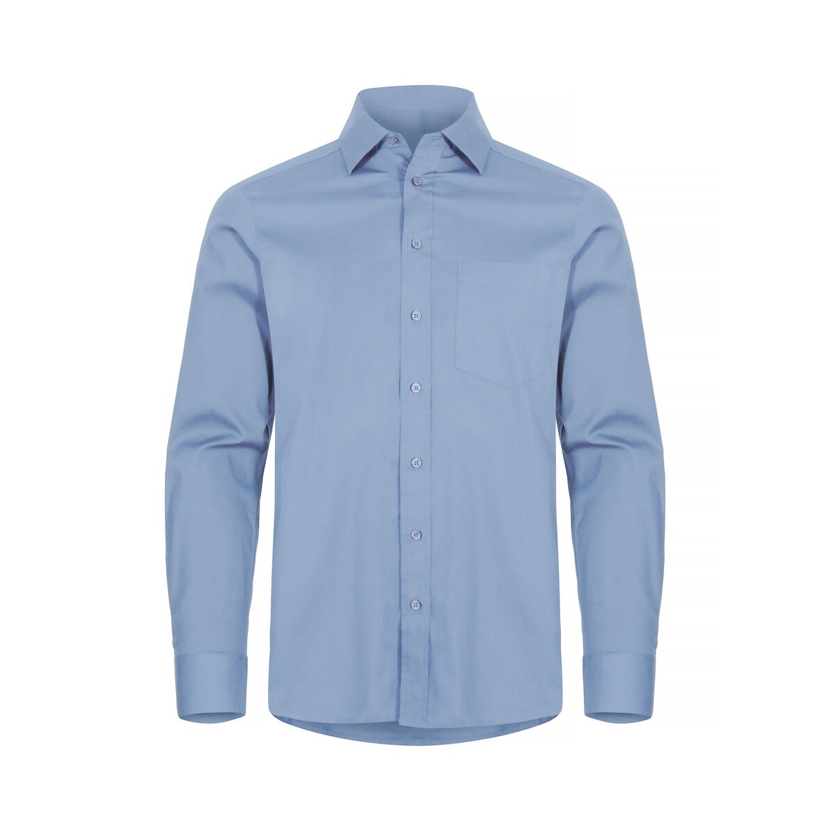 Chemise manches longues - Tissu stretch - Coton - CLIQUE - Personnalisabe en petite quantité - Couleur bleu pâle