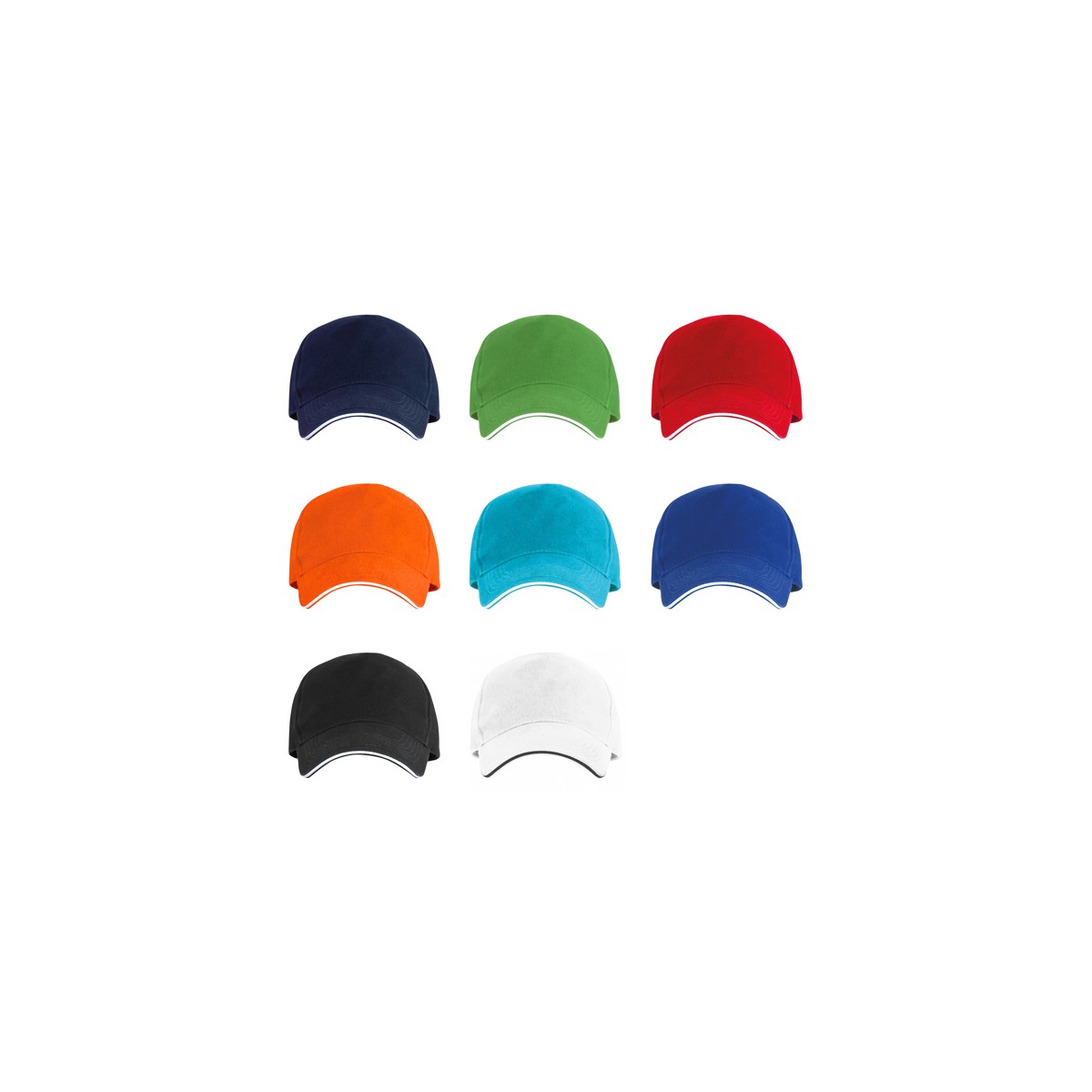 Casquette 5 pans - 100% coton - 170gr - Velcro - ROLY - Personnalisable en petite quantité - Couleur multiples