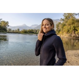 Sweat à capuche full zip - Coupe Femme - Polycoton et tricot doublé - Stretch et léger - Personnalisable en petite quantité