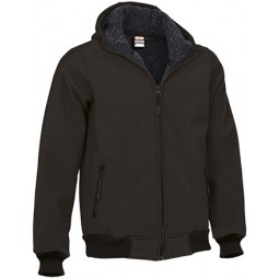 Veste softshell 3 couches à capuche - Intérieur molletonné - 525gr - Personnalisation sans minimum de quantité