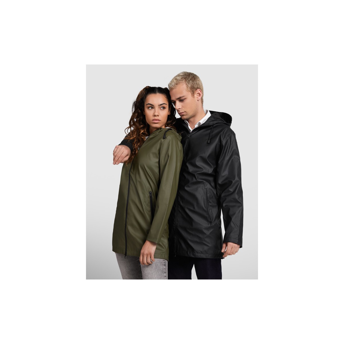 Veste imperméable - Capuche - Coupe longue - Fermeture double zip - ROLY - Personnalisable en petite quantité - Couleur