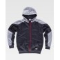 Sweat-shirt à capuche full zip - Coupe unisexe - WORKTEAM - Personnalisable en petite quantité - Coloris noir/gris