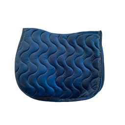 Tapis de selle CORAL VELOURS - Flags & Cup - Taille full - Coloris bleu - Broderie logo pas cher en petite quantité