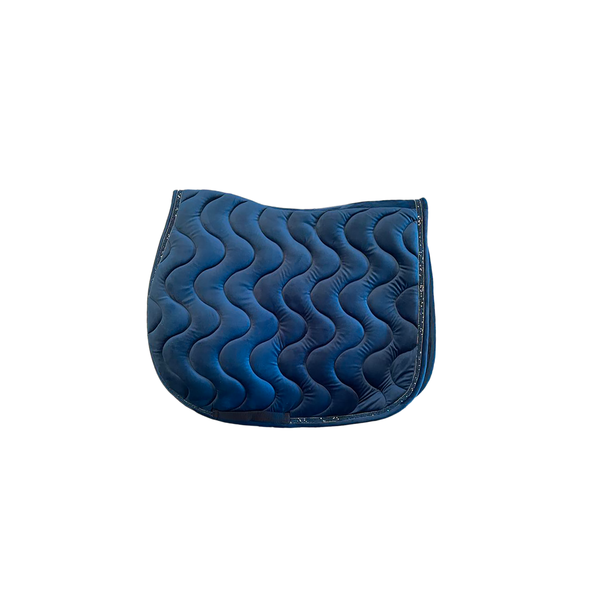 Tapis de selle CORAL VELOURS - Flags & Cup - Taille full - Coloris bleu - Broderie logo pas cher en petite quantité