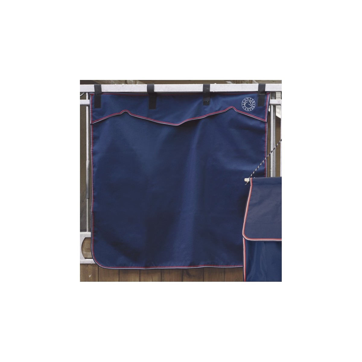 Tenture de box petit modèle CANTER - Taille unique -  Coloris bleu - Broderie logo pas cher en petite quantité