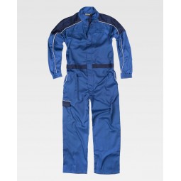 Combinaison de travail bicolore - Multipoches - Col montant - Fermeture zippée - WORKTEAM - Personnalisable en petite quantité