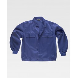 Blouson de travail - Col chemise - Fermeture boutons - WORKTEAM - Personnalisable en petite quantité - Couleur bleu