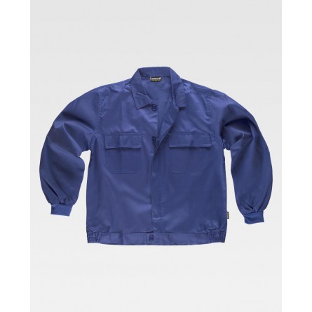 Blouson de travail - Col chemise - Fermeture boutons - WORKTEAM - Personnalisable en petite quantité - Couleur bleu