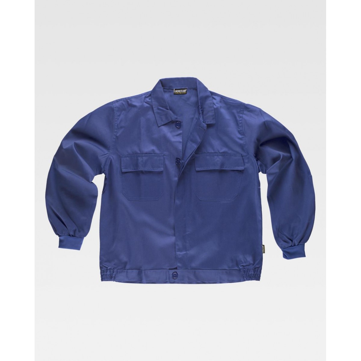 Blouson de travail - Col chemise - Fermeture boutons - WORKTEAM - Personnalisable en petite quantité - Couleur bleu