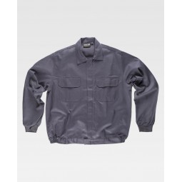 Blouson en coton léger - Col chemise - WORKTEAM - Personnalisable en petite quantité - Couleur gris