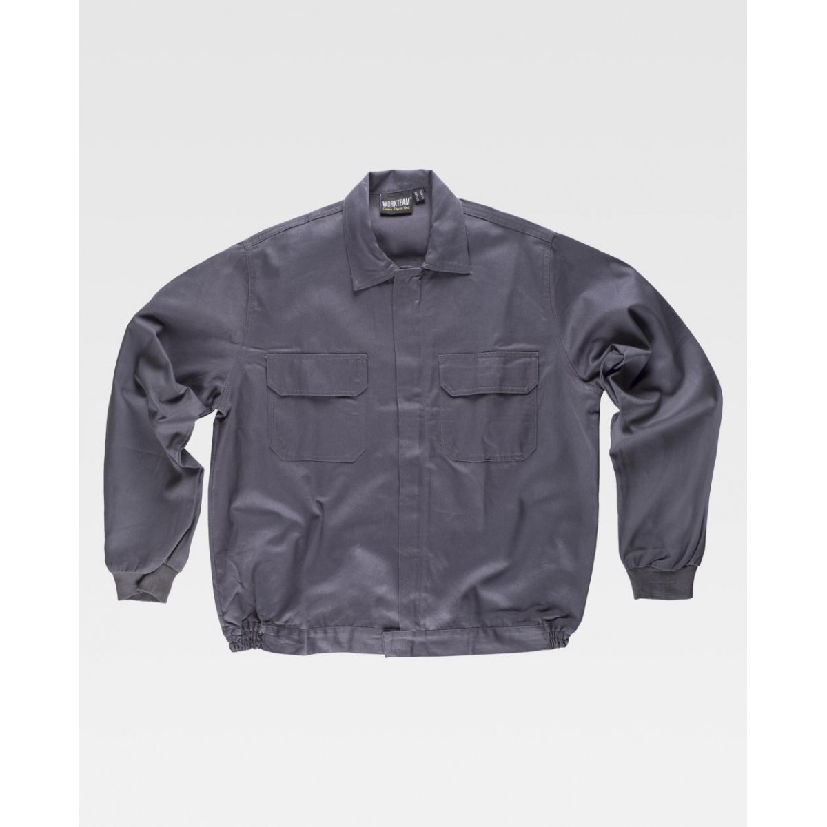 Blouson en coton léger - Col chemise - WORKTEAM - Personnalisable en petite quantité - Couleur gris