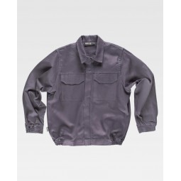 Blouson de travail en coton épais - Col chemise - WORKTEAM - Personnalisable en petite quantité - Couleur gris