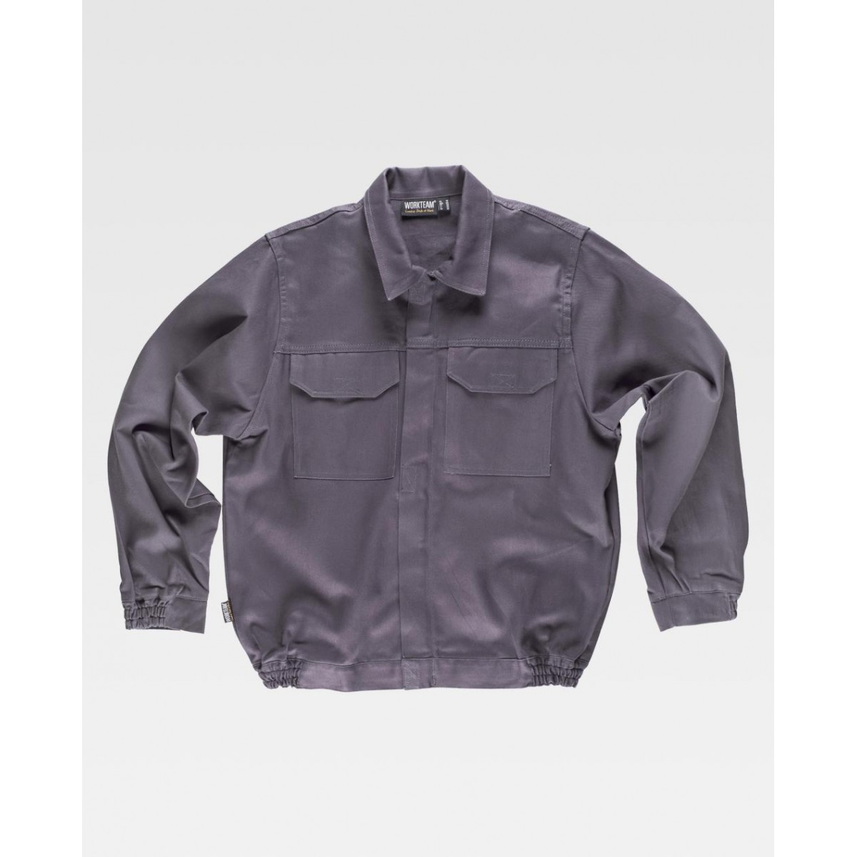 Blouson de travail en coton épais - Col chemise - WORKTEAM - Personnalisable en petite quantité - Couleur gris