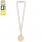 Médaille en bois - 7 cm de diamètre - Personnalisation à partir de 50 pièces - Gravure laser - Ruban avec fermeture clip
