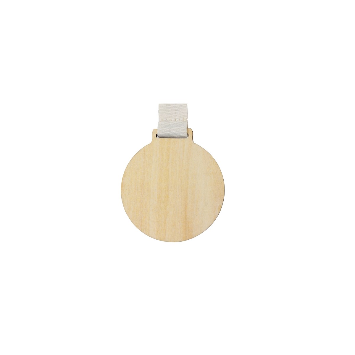 Médaille en bois - 7 cm de diamètre - Personnalisation à partir de 50 pièces - Gravure laser - Ruban avec fermeture clip