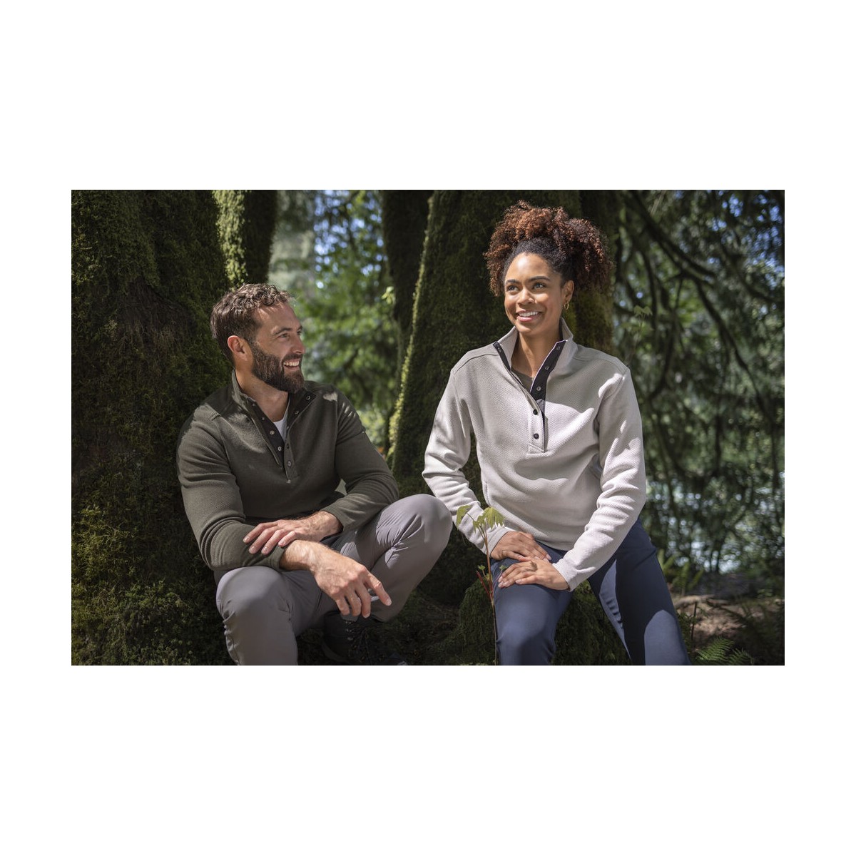 Polaire en matière recyclé - col bouton - 100% polyester - cutter & buck - personnalisable en petite quantité